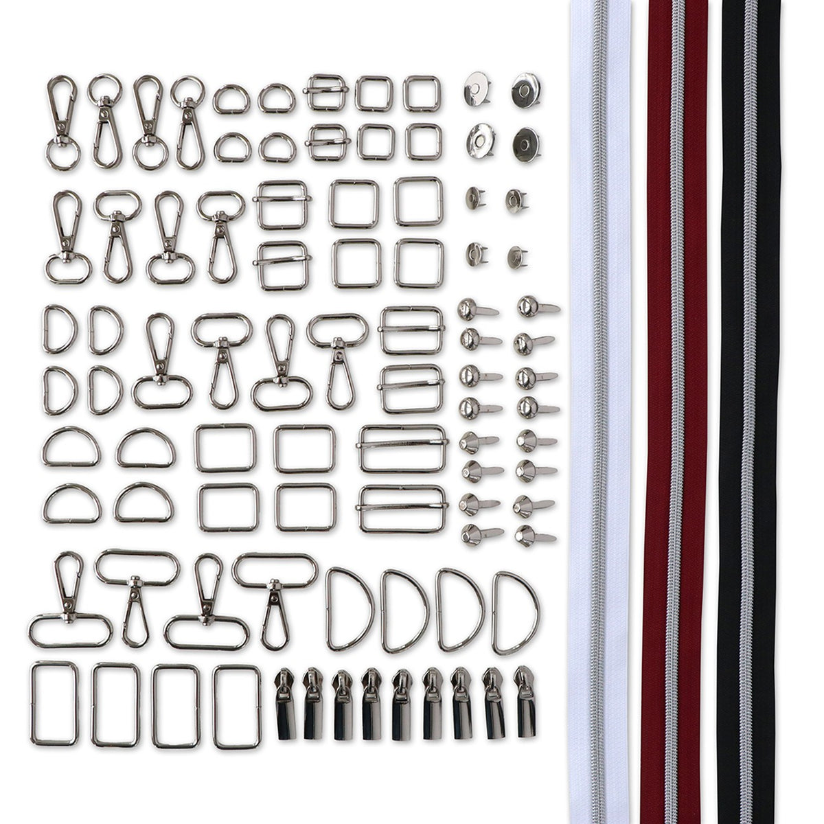 Essential Box Bundle Of Hardware & Zippers Nickel