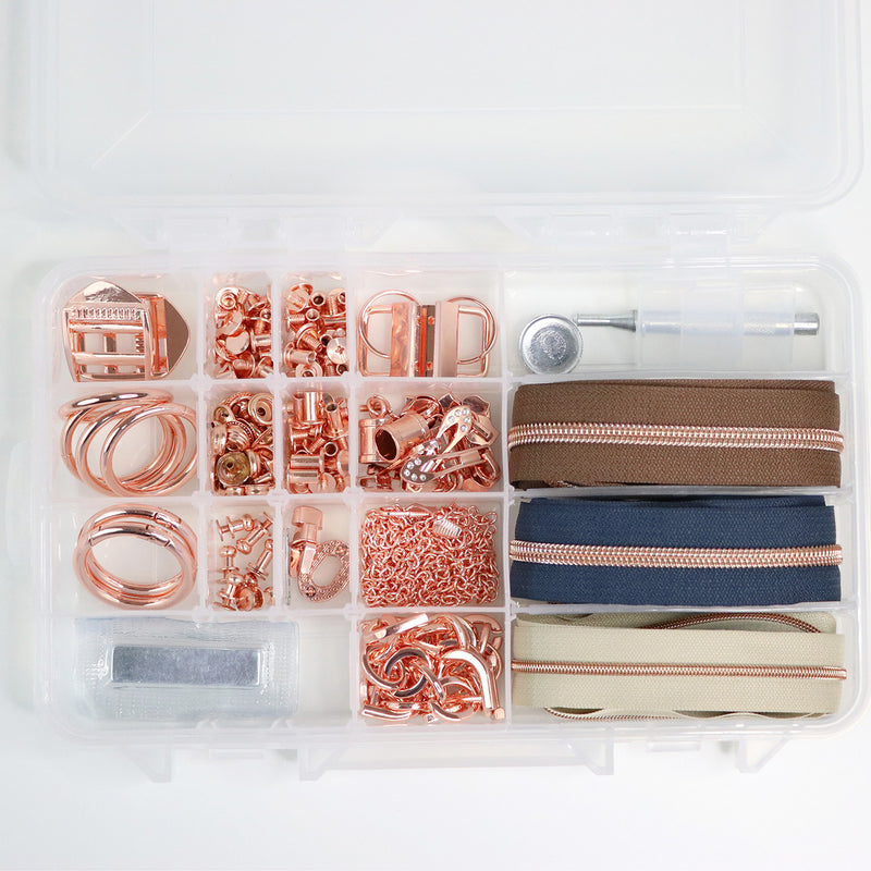 Rose Gold Artisan Hardware & Zipper Set