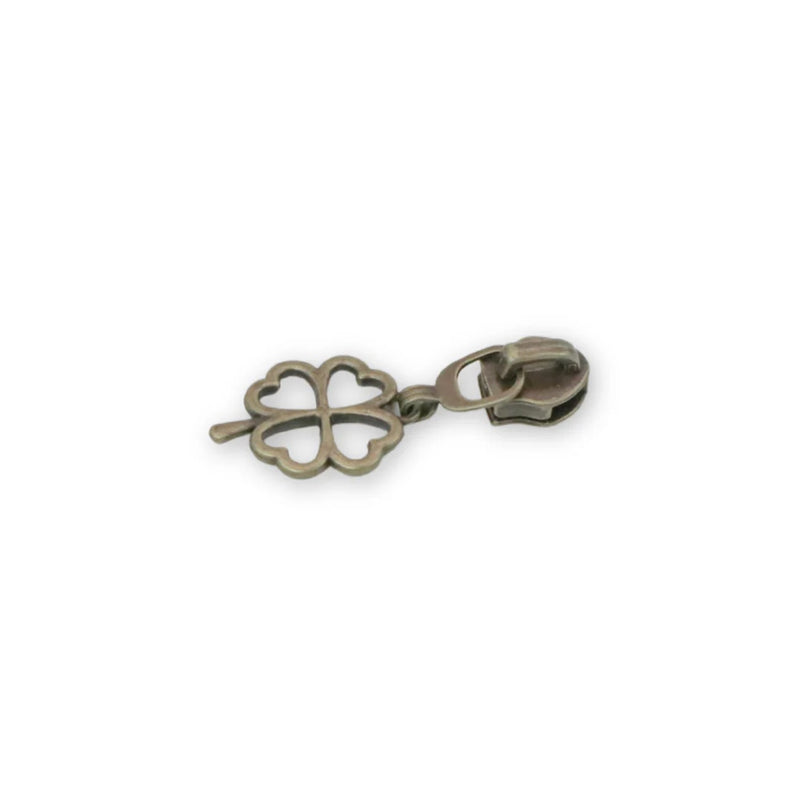 Four 5 Four-leaf Clover Zipper Pulls Antique
