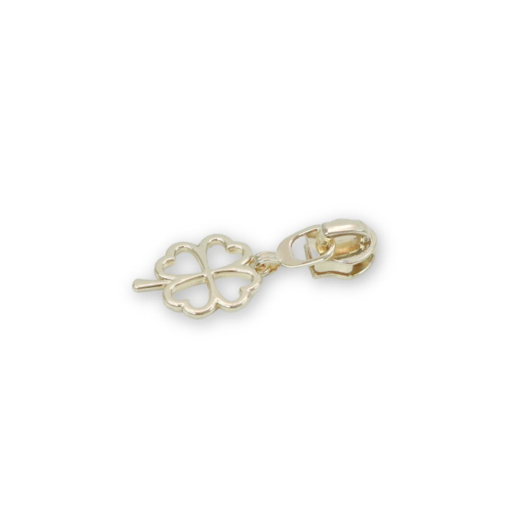 Four 5 Four-leaf Clover Zipper Pulls Gold