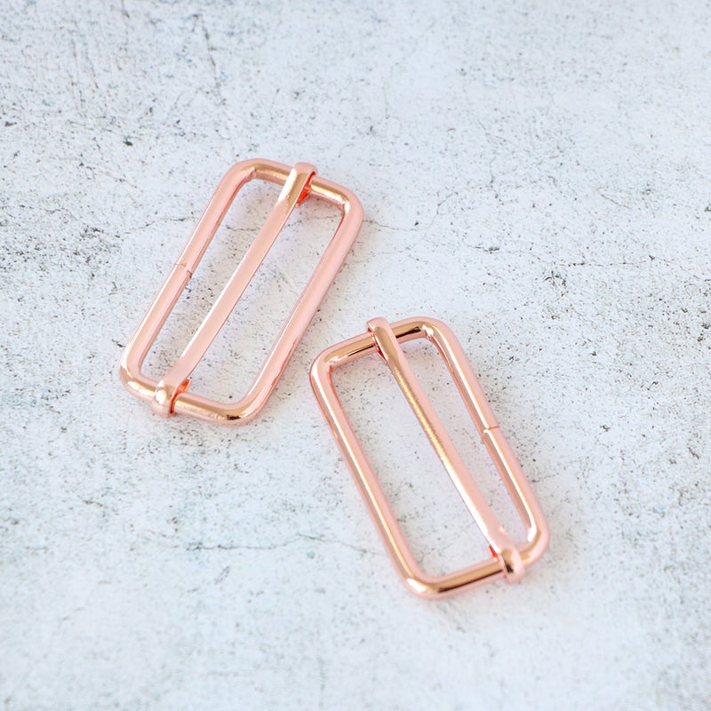 Two 2in Slider Buckles Rose Gold