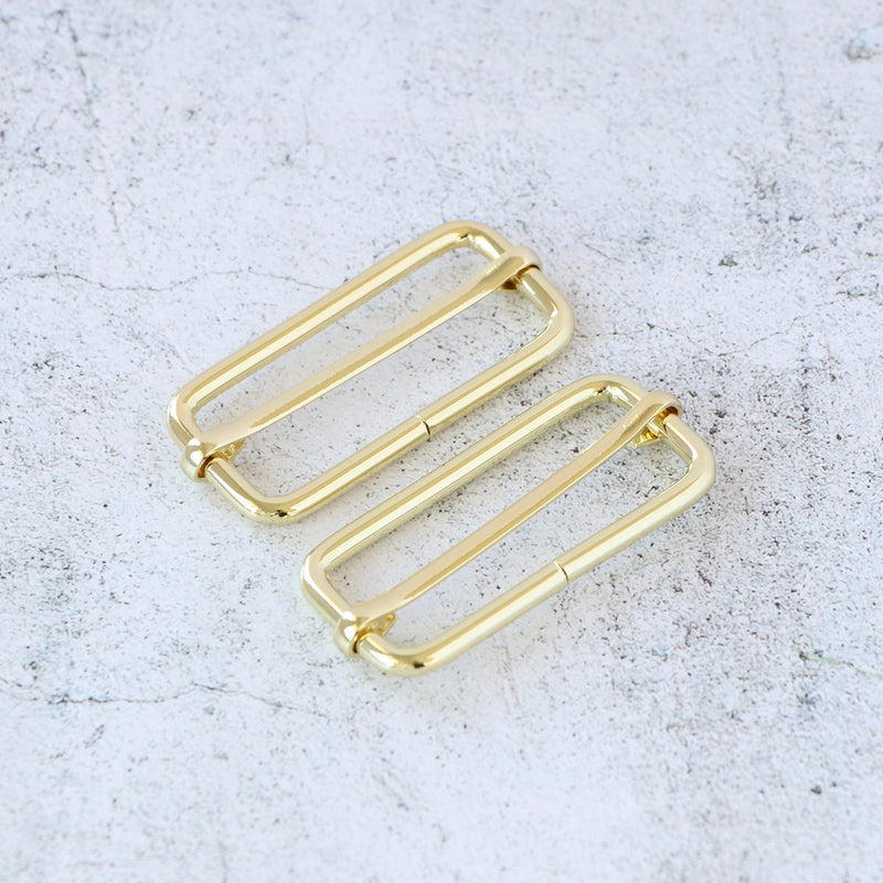 Two 2in Slider Buckles Gold