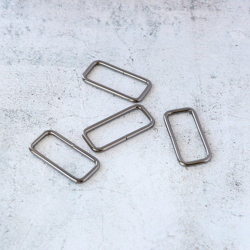 Four 2in Rectangle Rings Gunmetal