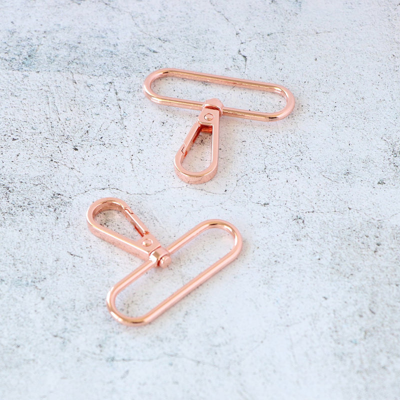 Two 2in Swivel Hooks Rose Gold