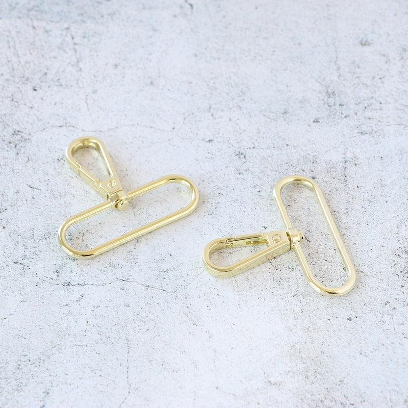 Two 2in Swivel Hooks Gold