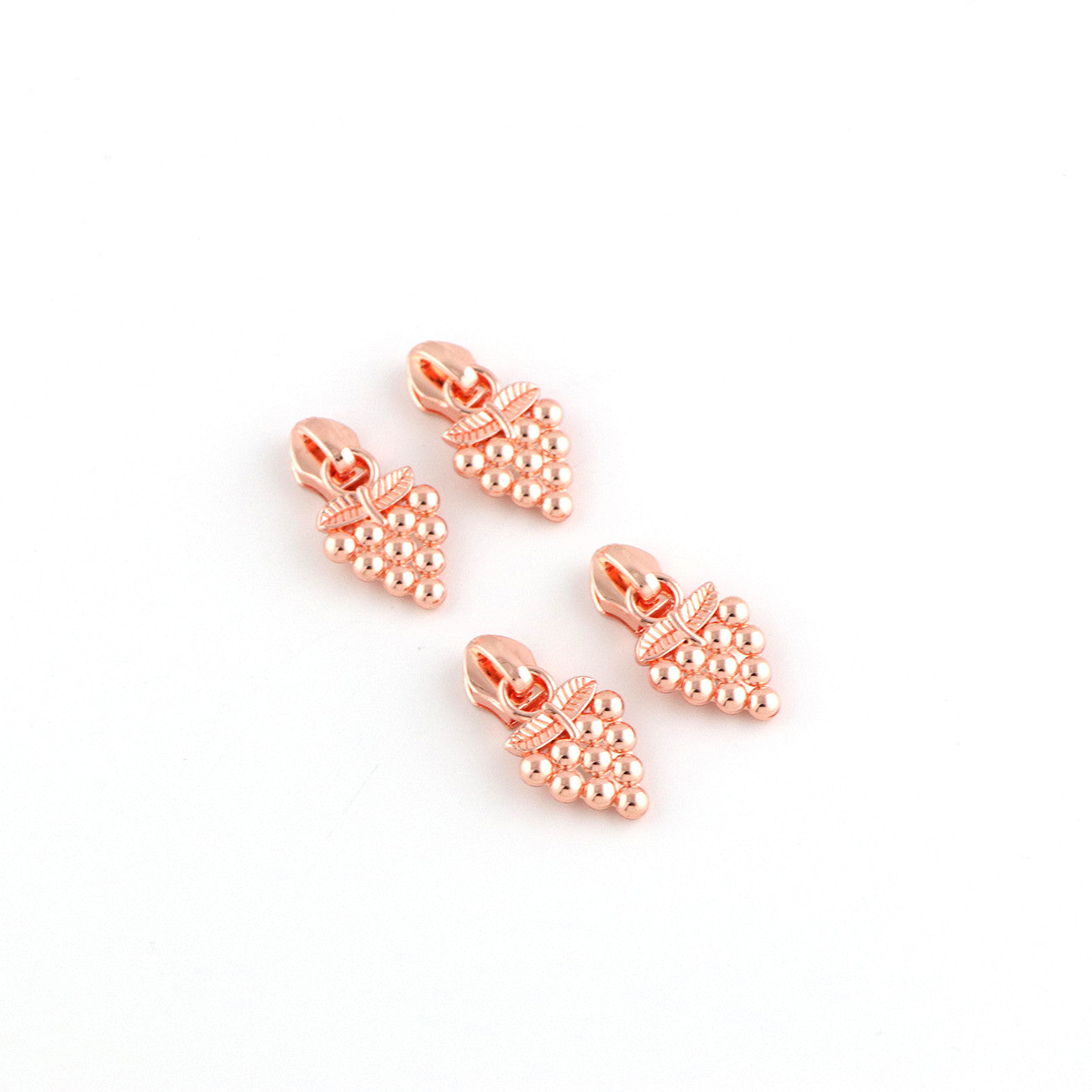 Four Grape Zipper Pulls Rose Gold