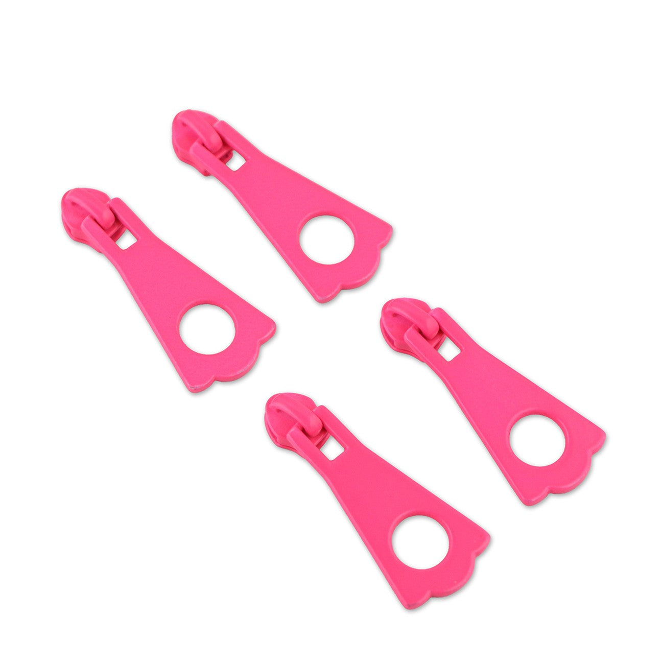 Four Tula Pink Neon Pink #5 XL Zipper Pulls