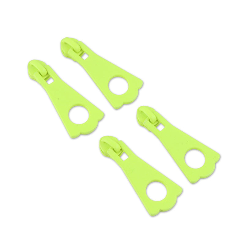 Four Tula Pink Neon Yellow #5 XL Zipper Pulls