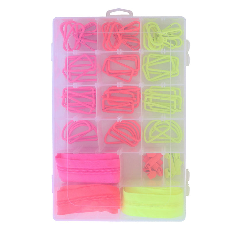 Tula Pink Box Bundle of Neon Hardware & Zippers