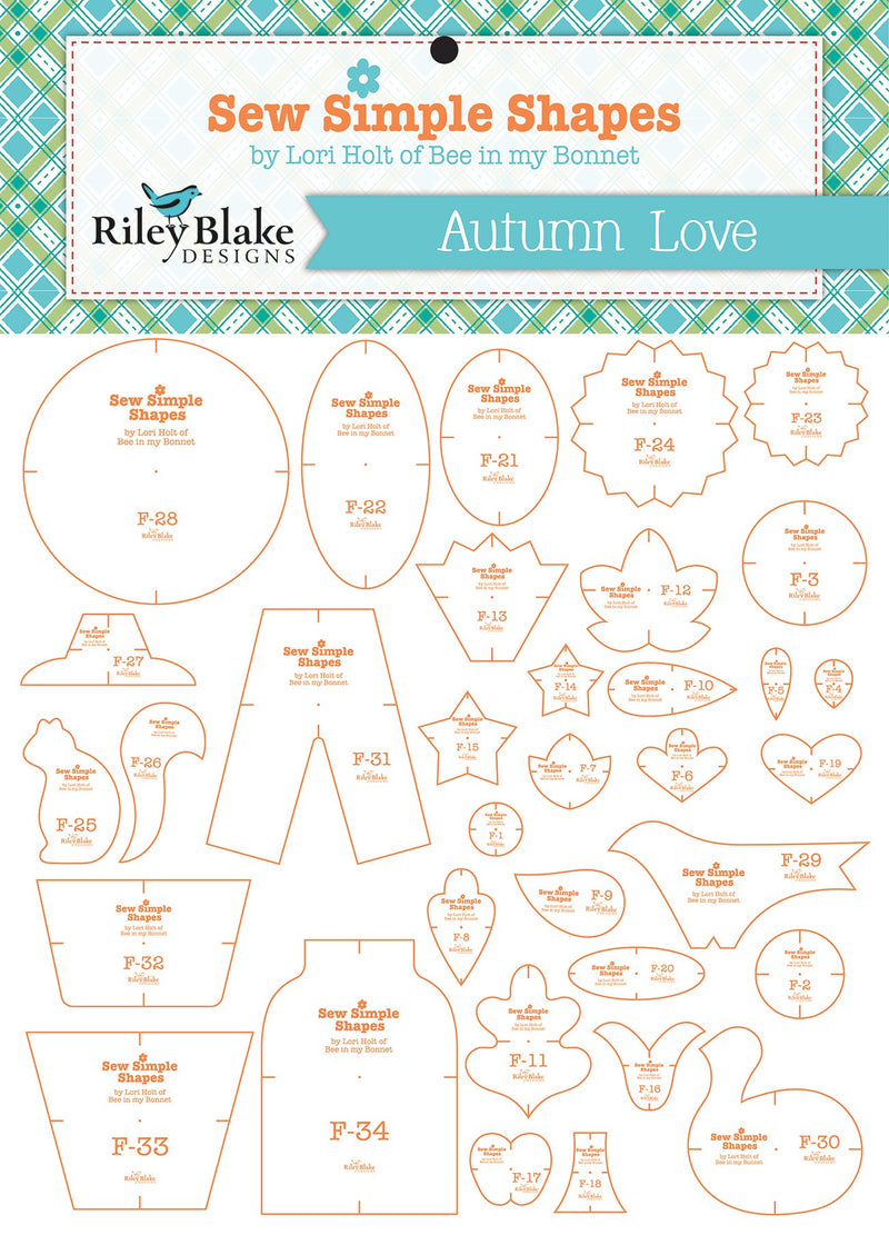 Lori Holt Autumn Love Quilt Template Set