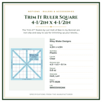 Product Specifications – Trim It Ruler Square 4-1/2in x 4-1/2in