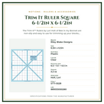 Product Specifications – Trim It Ruler Square 6-1/2in x 6-1/2in