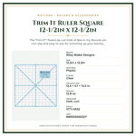 Product Specifications – Trim It Ruler Square 12-1/2in x 12-1/2in