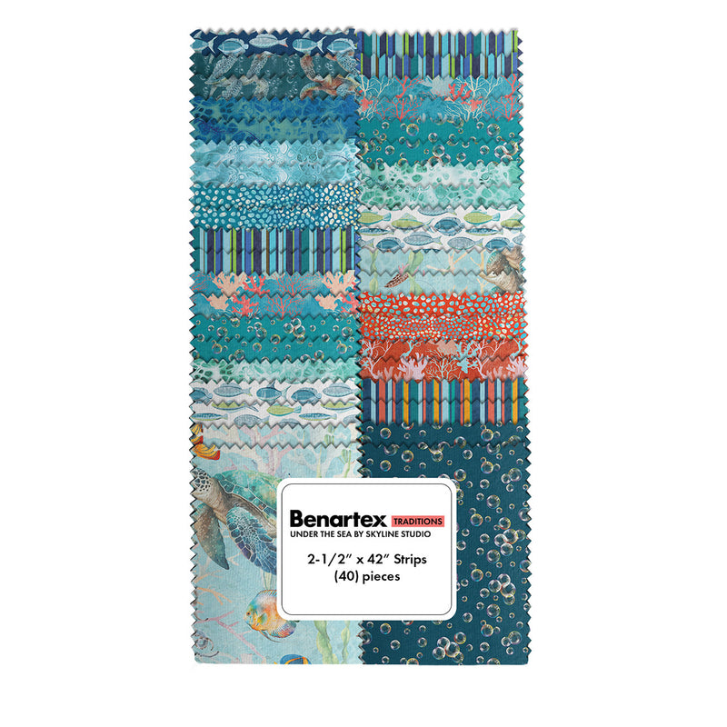 2-1/2in Strips, Under the Sea, 40pcs/bundle