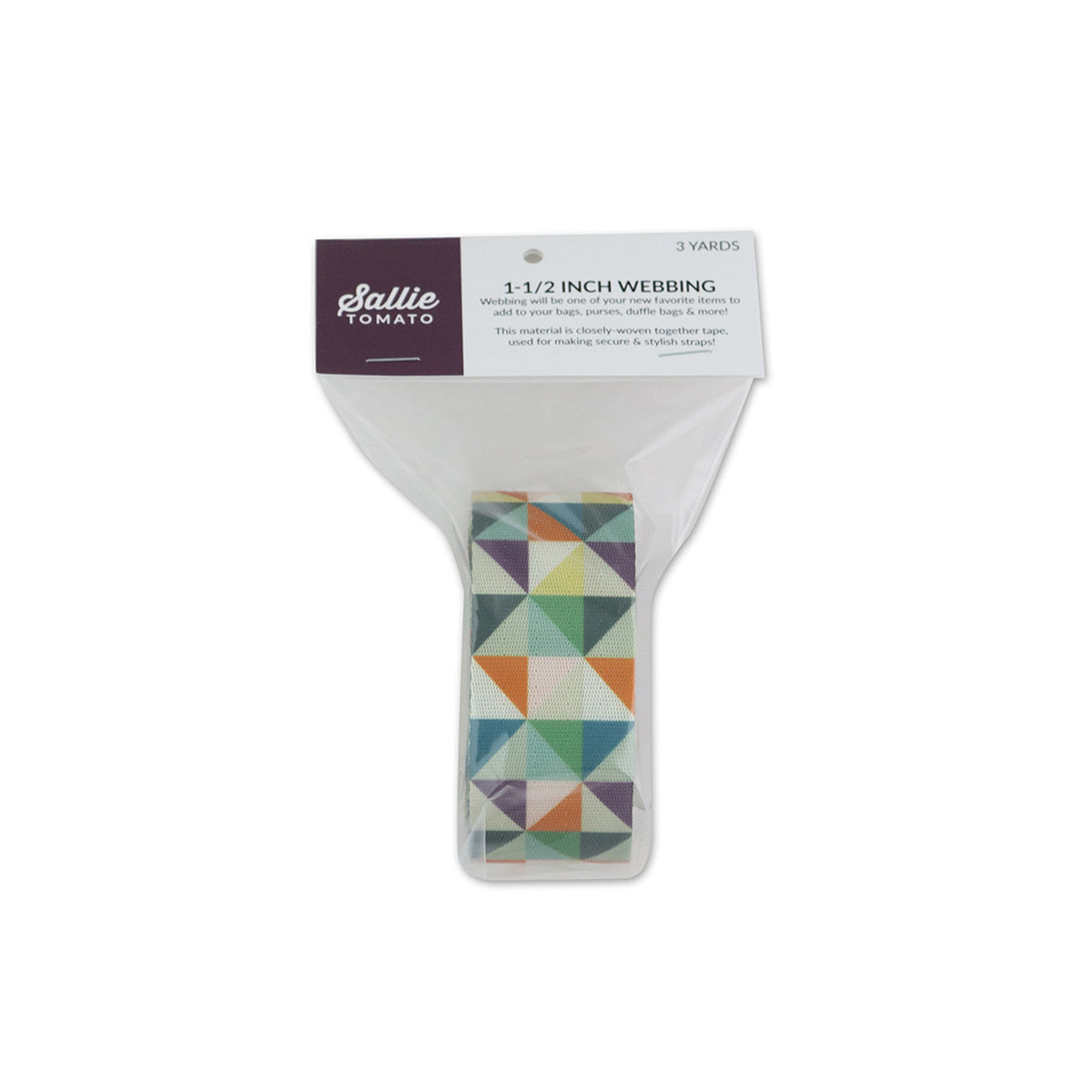 Half Square Triangle Multicolor Webbing 1-1/2in x 3 yd