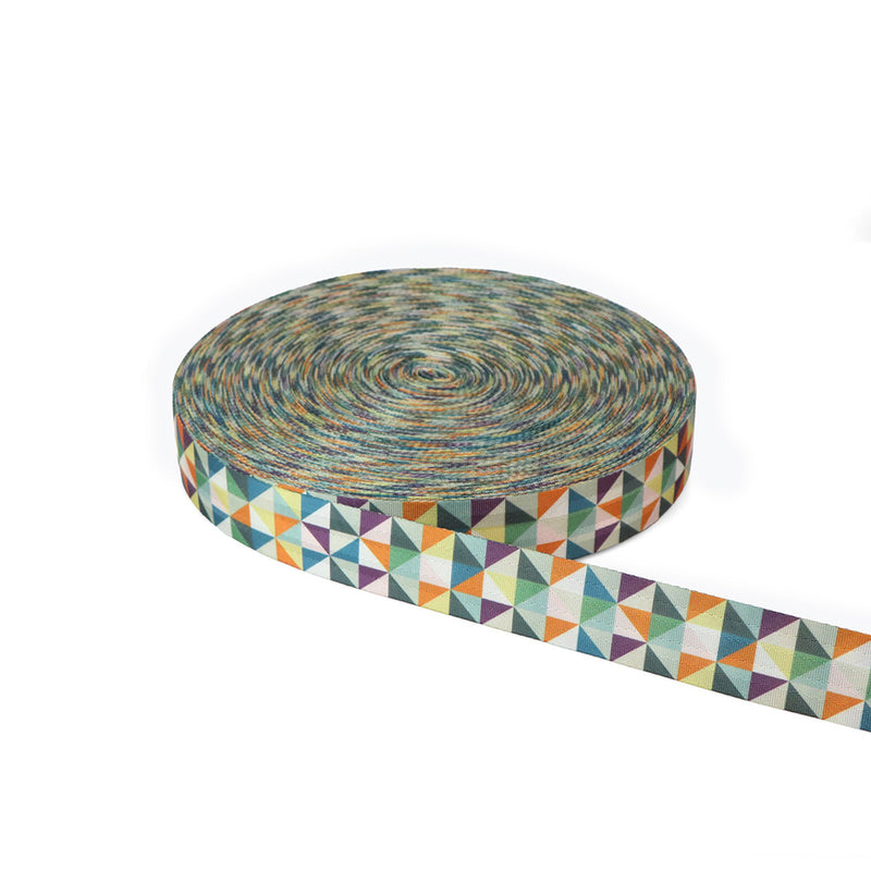 Half Square Triangle Multicolor Webbing 1-1/2in x 50 yd