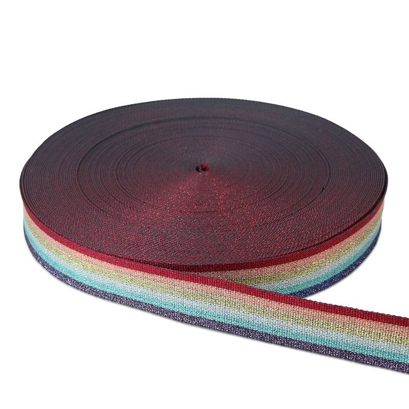 Metallic Rainbow Webbing 1-1/2in x 50 yd