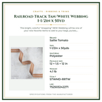 Product Specifications – Railroad Track Tan/White Webbing 1-1/2in x 50yd