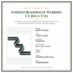 Product Specifications – Striped Boathouse Webbing 1-1/2in x 3 yd