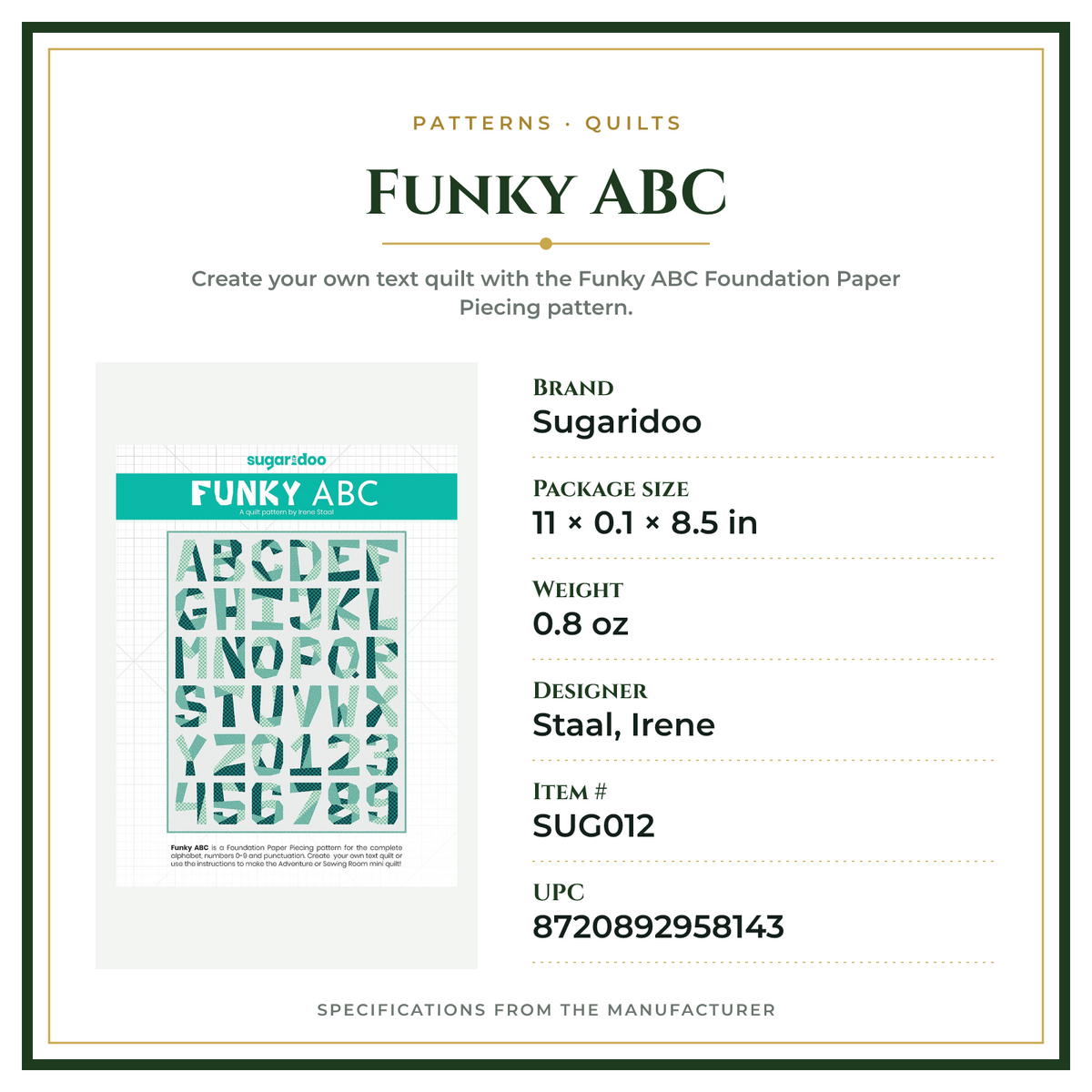 Product Specifications – Funky ABC