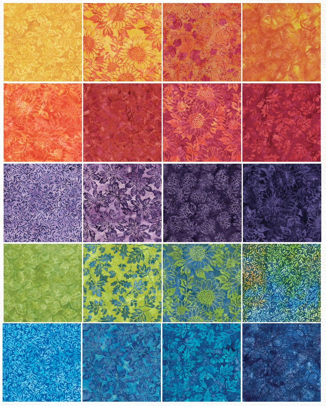 Fat Quarter Bundles Sunflower Spice 20pcs, 1 Piece of Each Print
