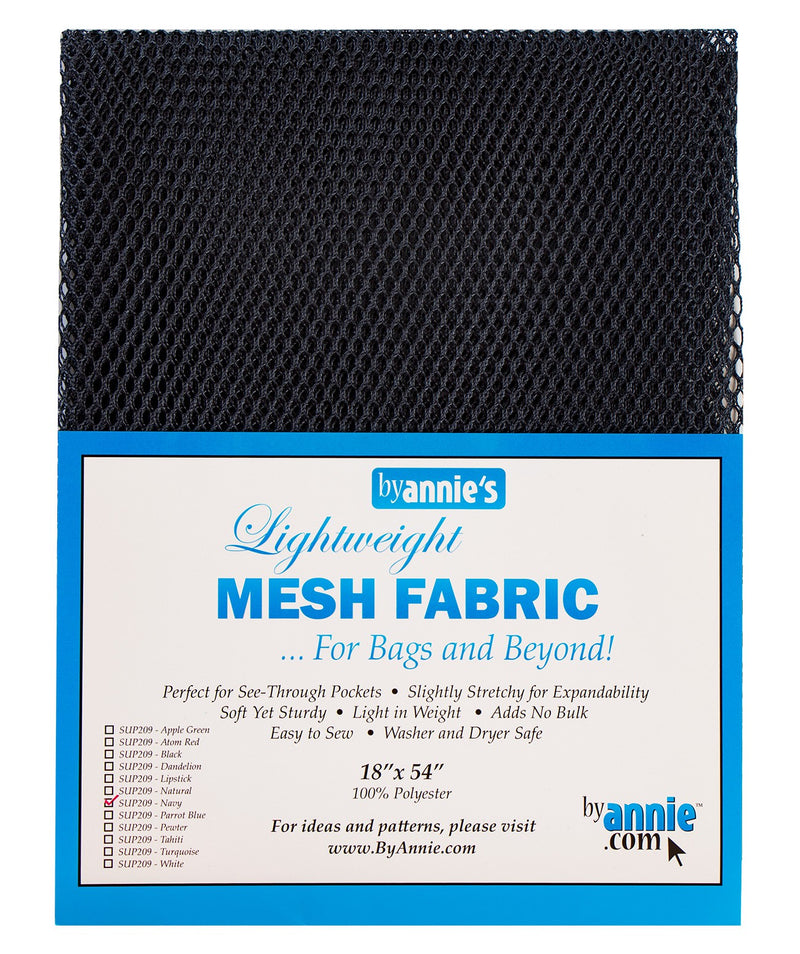 Lightweight Mesh Fabric Navy 18x54in