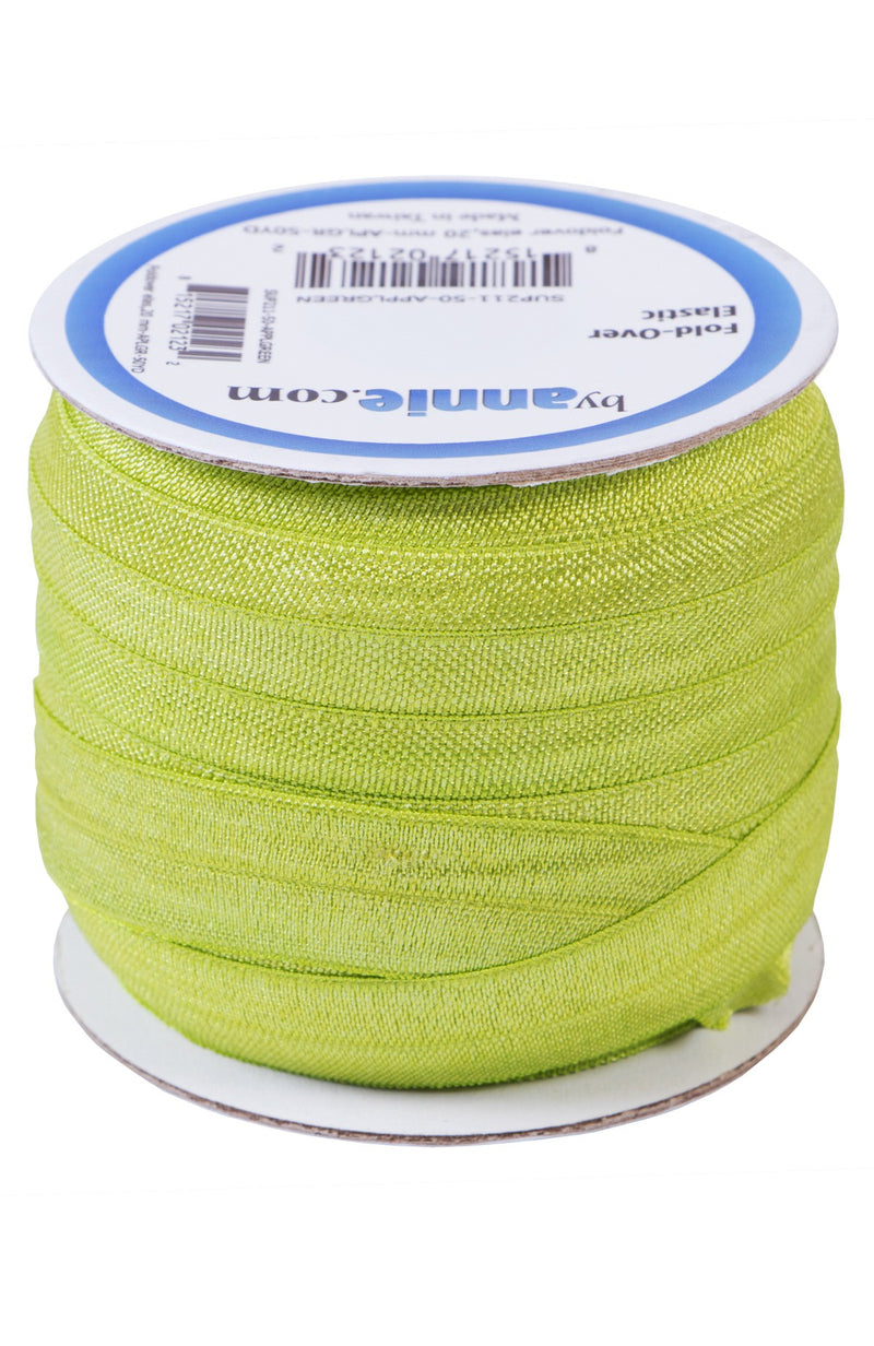 Fold-over Elastic 3/4in x 50yd Apple Green