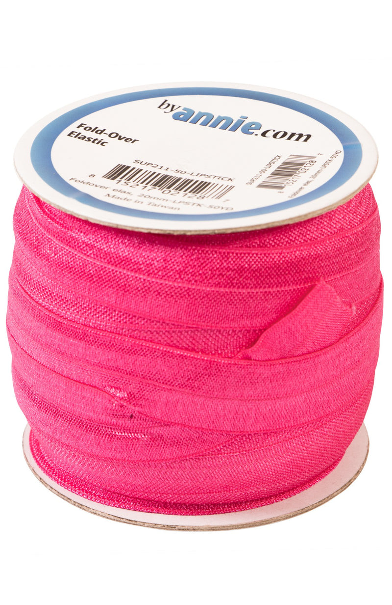 Fold-over Elastic 3/4in x 50yd Lipstick