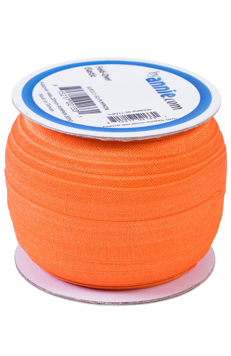 Fold-over Elastic 3/4in x 50yd Pumpkin