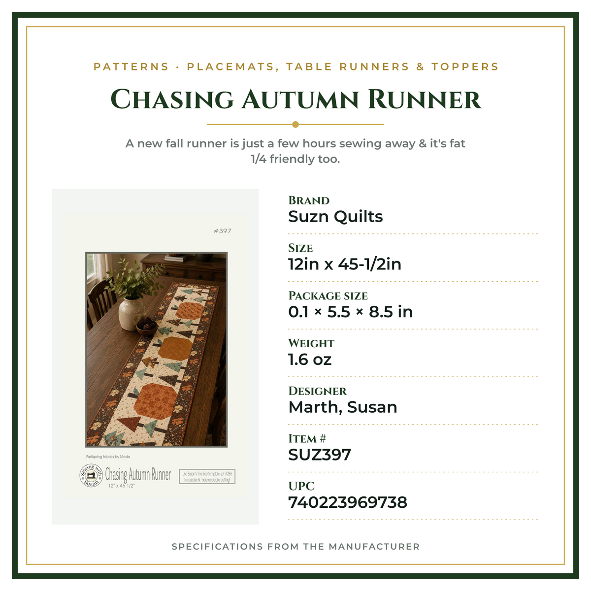Product Specifications – Chasing Autumn Runner