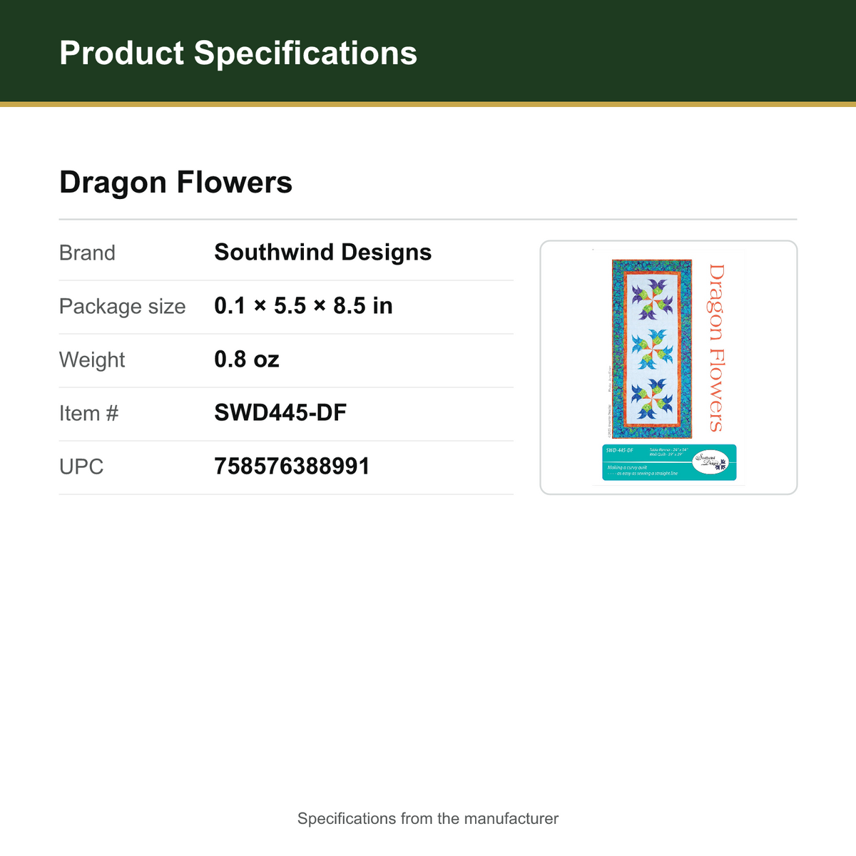 Product Specifications – Dragon Flowers