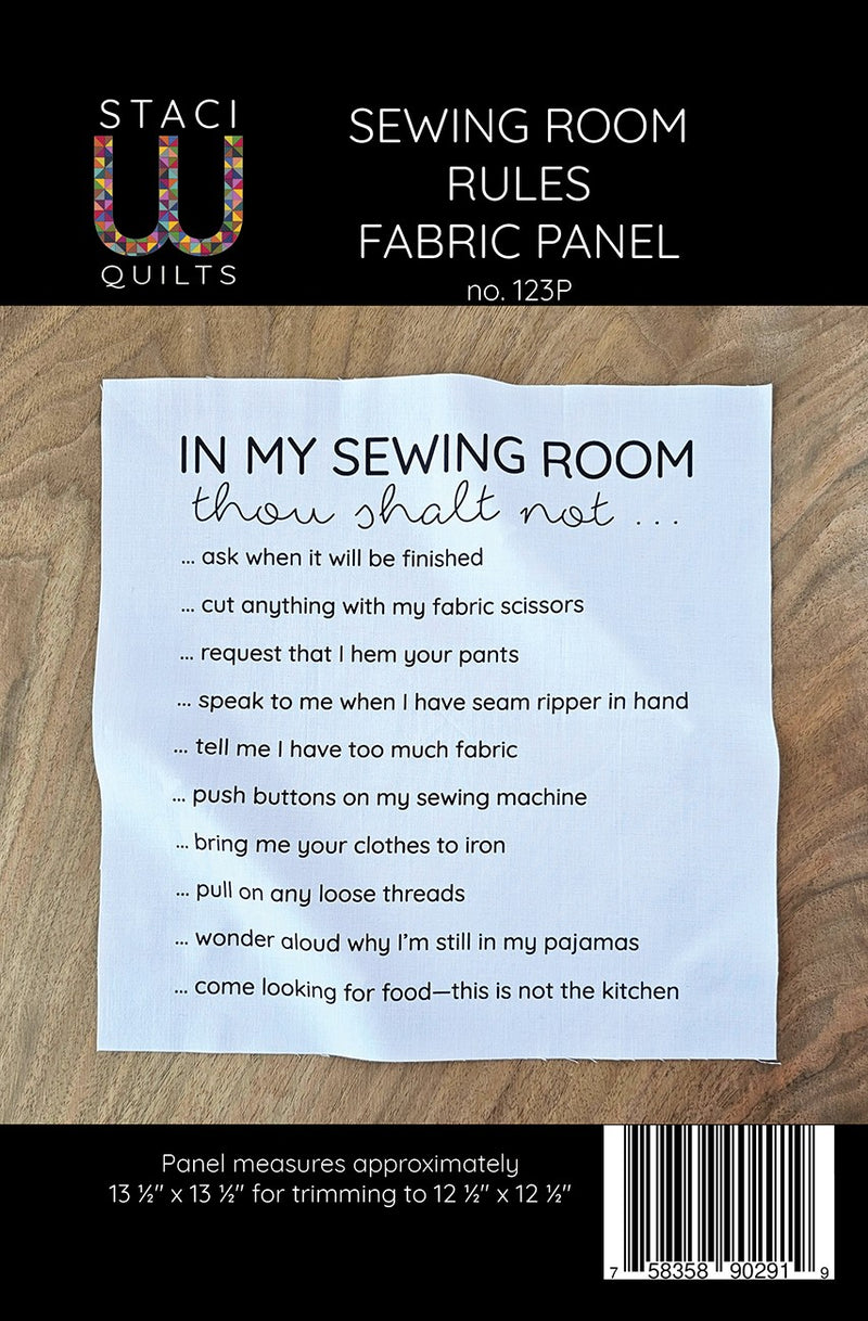 Sewing Room Rules Panel