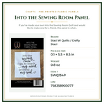Product Specifications – Into the Sewing Room Panel
