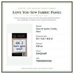 Product Specifications – Love You Sew Fabric Panel