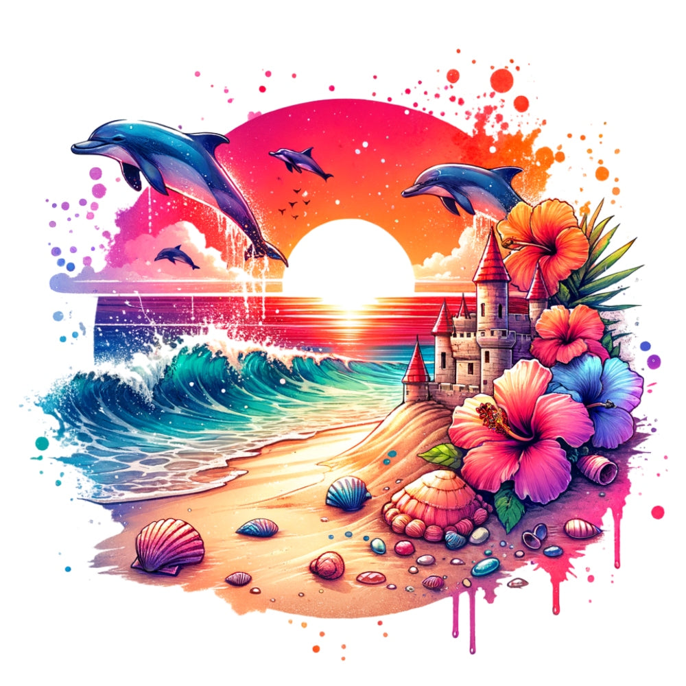 Summer at the Beach Fabric Panel 9