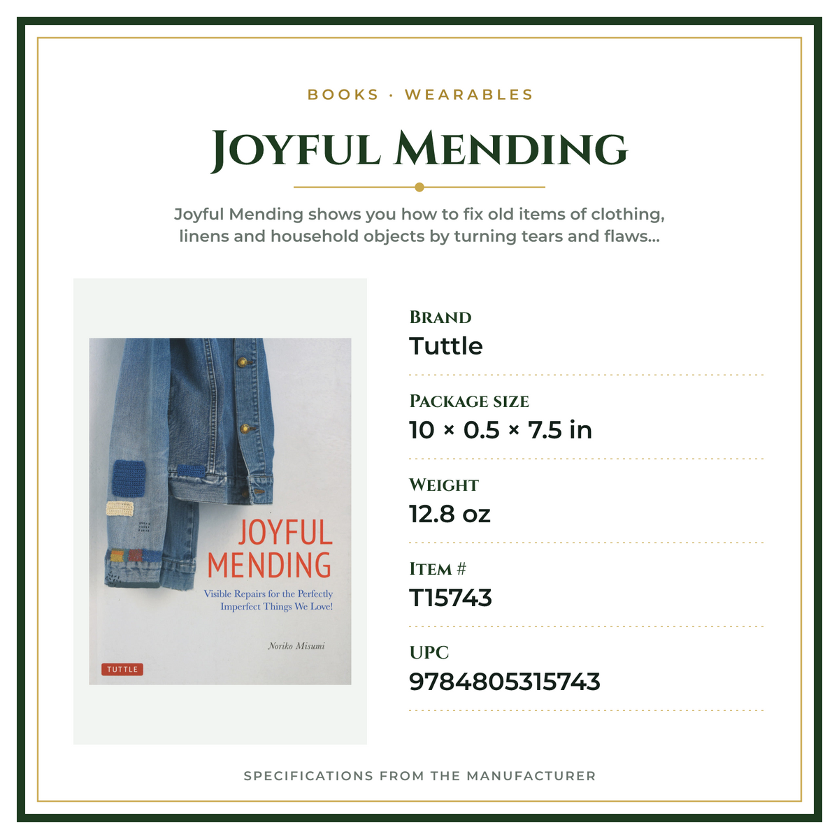 Product Specifications – Joyful Mending