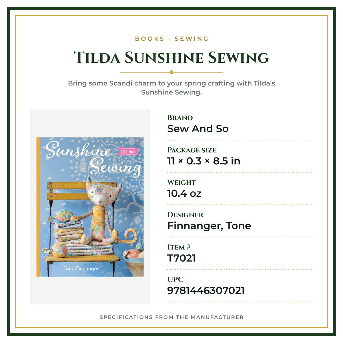 Product Specifications – Tilda Sunshine Sewing