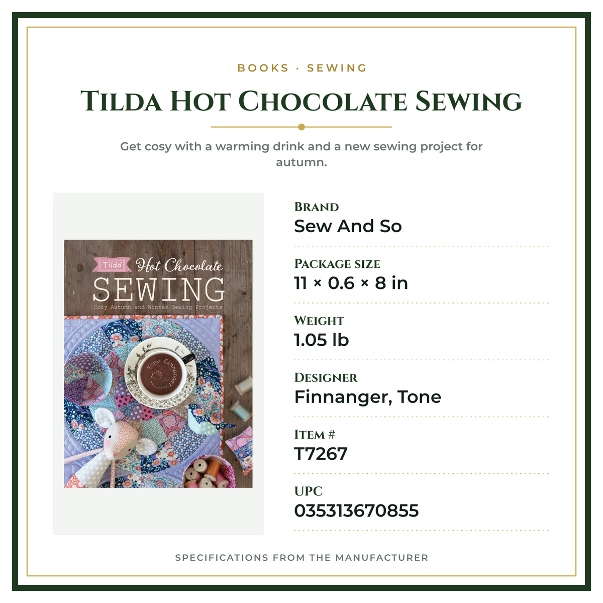 Product Specifications – Tilda Hot Chocolate Sewing