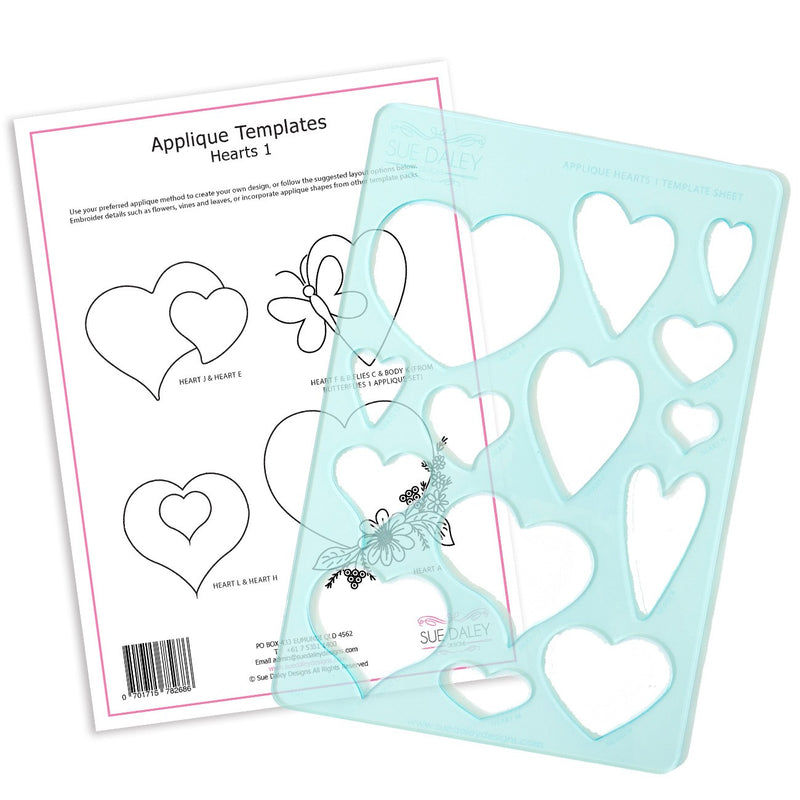 Applique Hearts Template Sheet