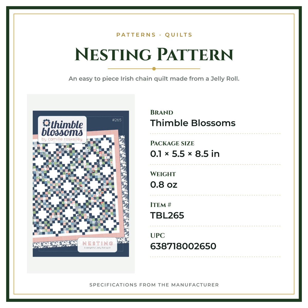 Product Specifications – Nesting Pattern