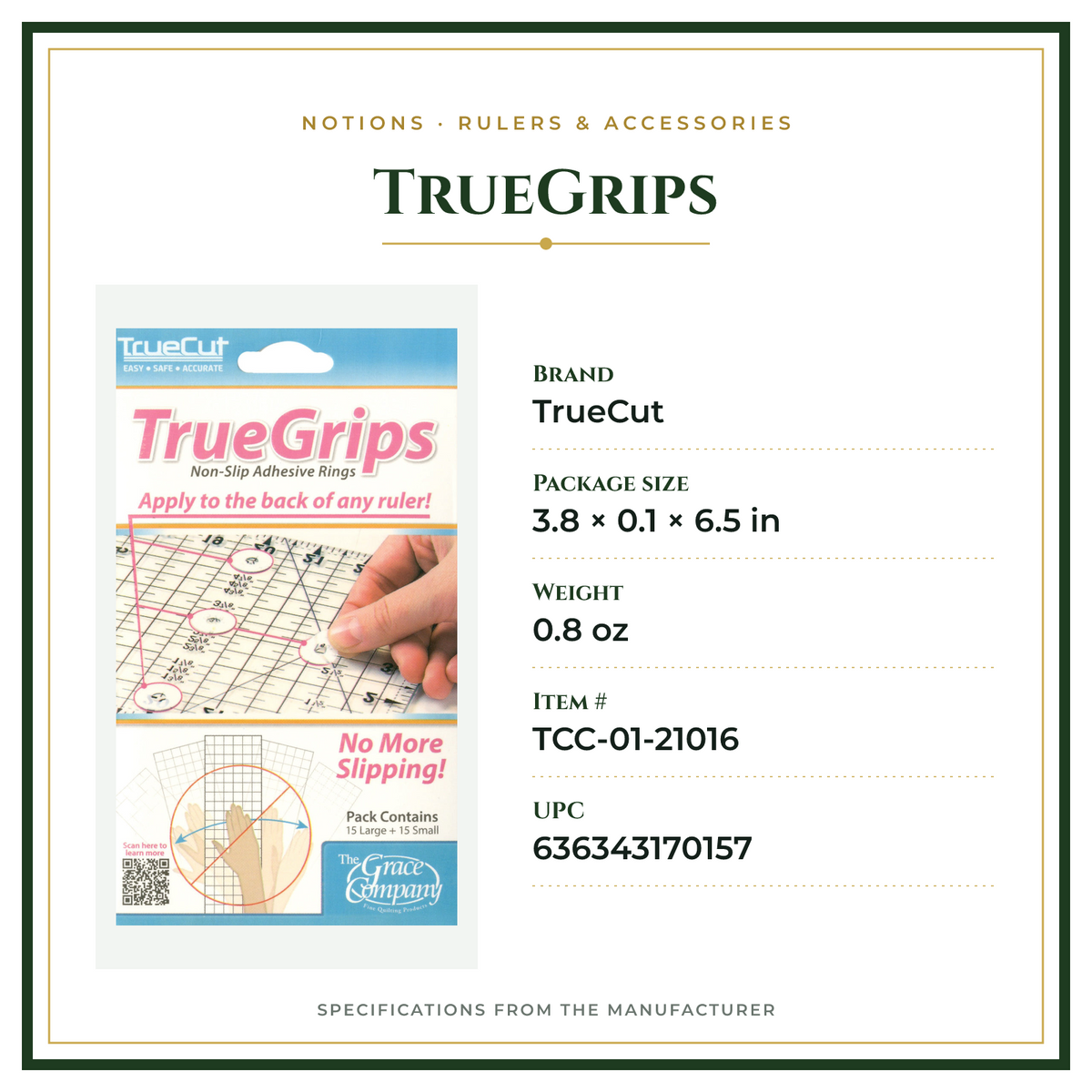 Product Specifications – TrueGrips