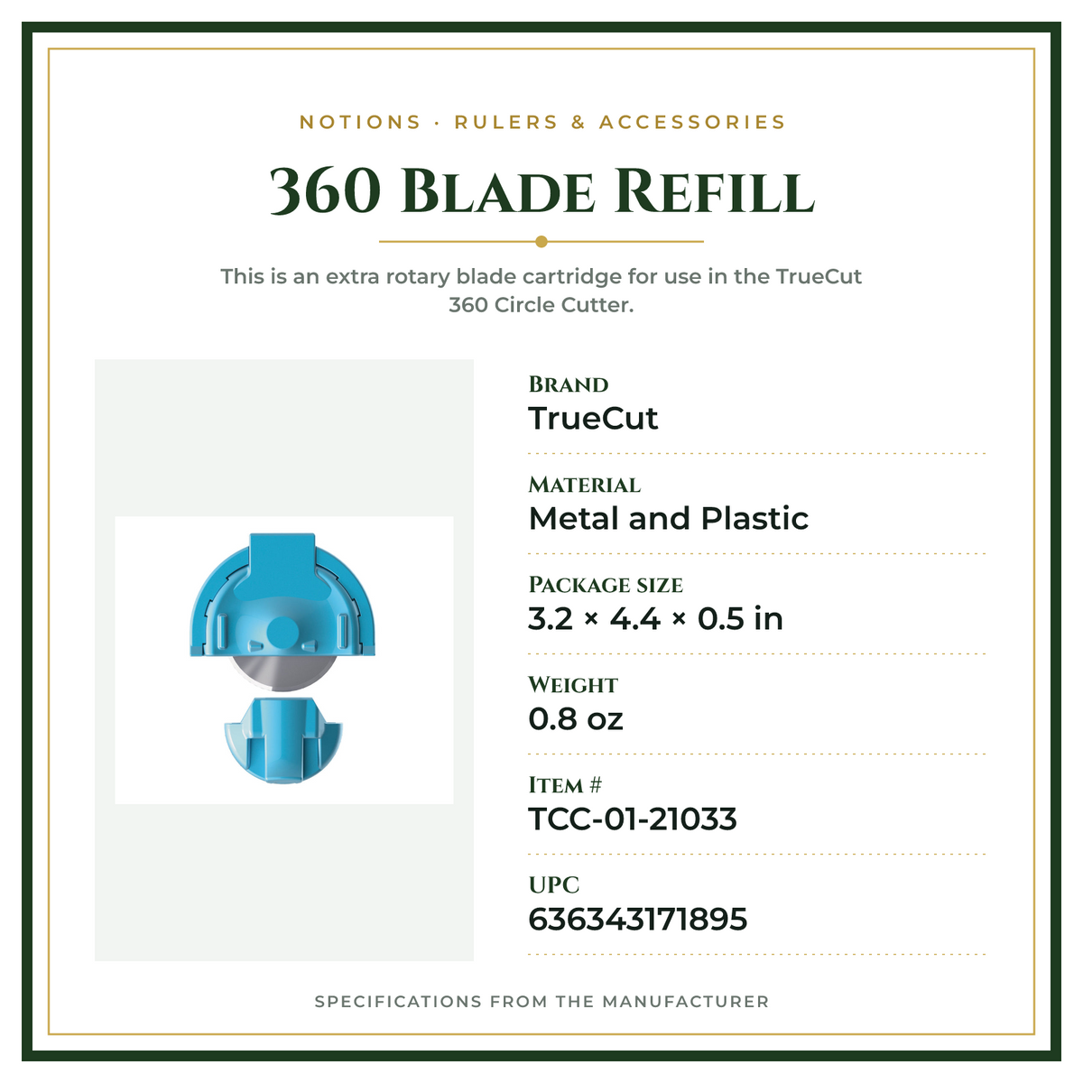 Product Specifications – 360 Blade Refill