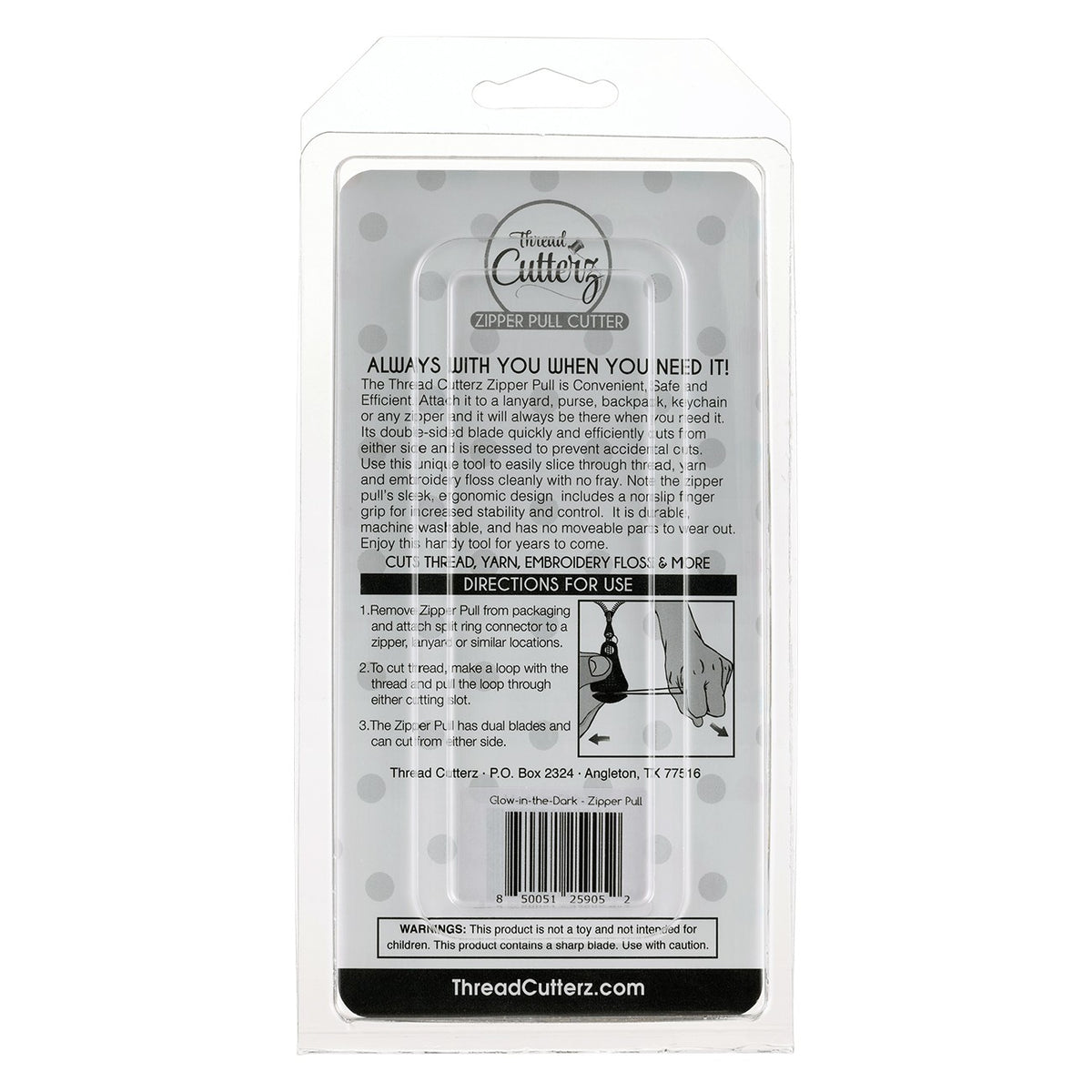 Thread Cutterz Zipper Pull Glow Thread Cutter