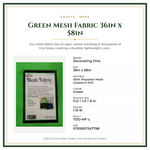 Product Specifications – Green Mesh Fabric 36in x 58in