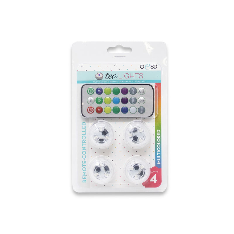 Tealights 4pk Multi-Color with Remote