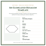 Product Specifications – 1in Elongated Hexagon Template