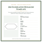 Product Specifications – 2in Elongated Hexagon Template