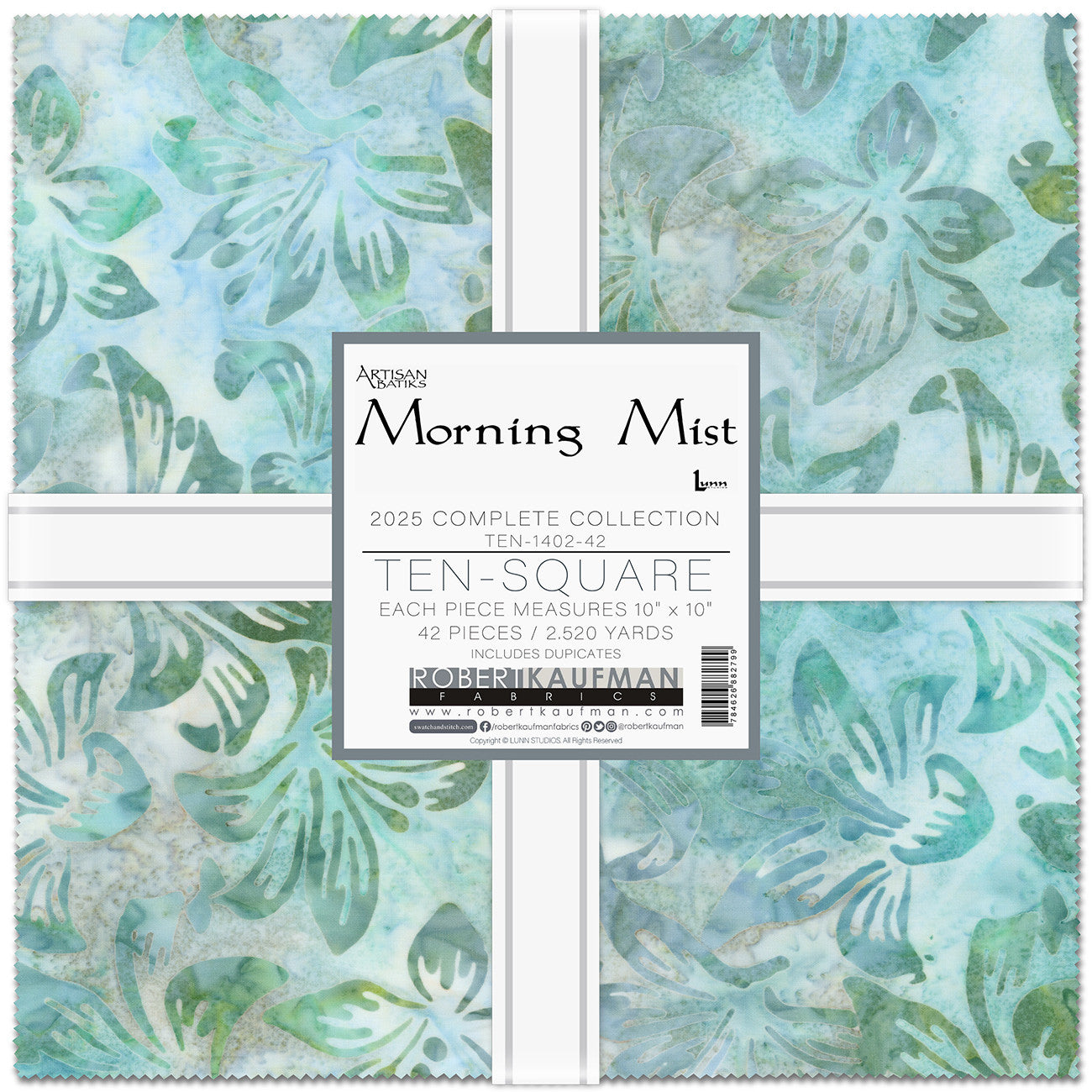 10in Squares, Morning Mist, 42pcs