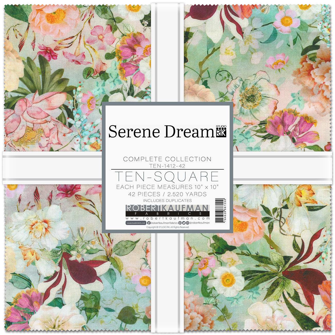 10in Squares, Serene Dream, 42pcs