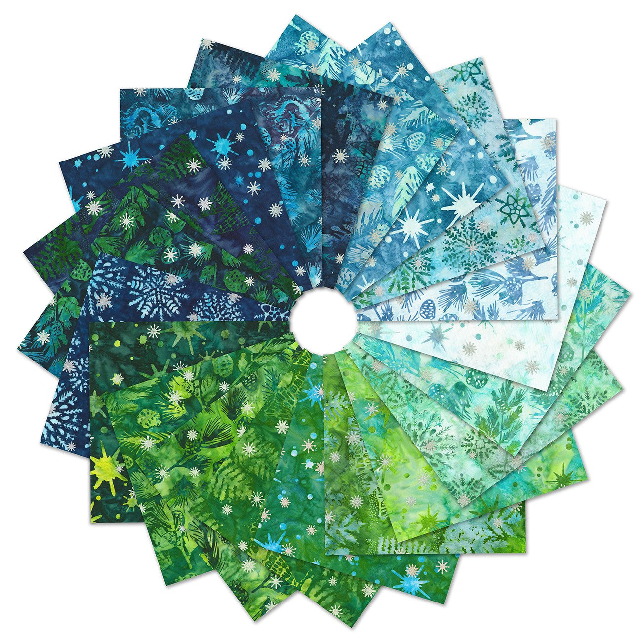 10in Squares Evergreen Ice, 42pcs/bundle